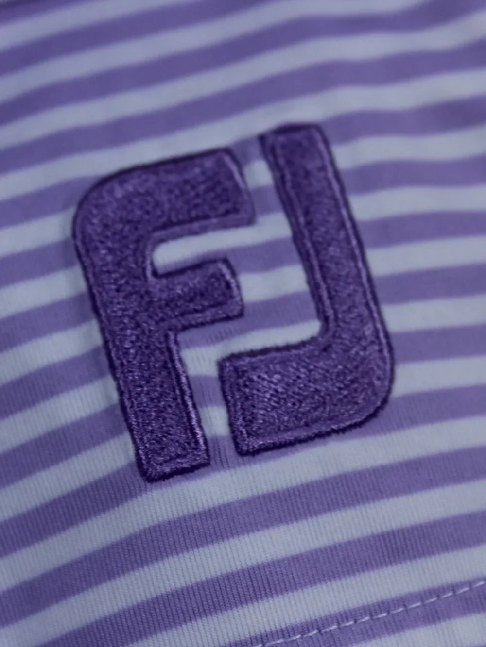 FootJoy (FJ) Men's Performance Golf Polo – Size L – Purple and White Stripes - Picture 6 of 9